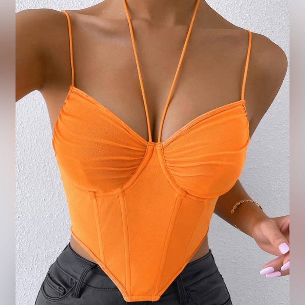 Orange Strappy Women's Top